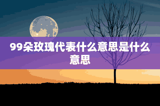 99朵玫瑰代表什么意思是什么意思